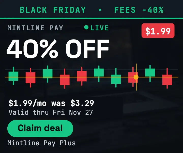 Mintline Pay Black Friday price drop ad template