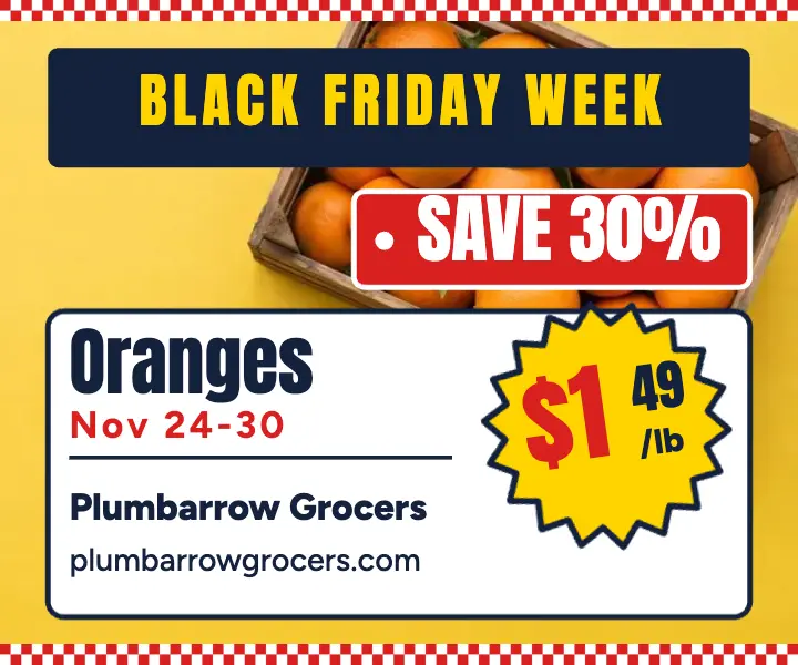 Black Friday week oranges grocery ad template