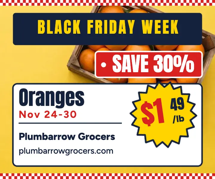 Black Friday week oranges grocery ad template