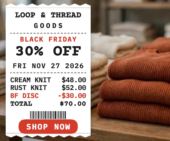 Loop and Thread Black Friday receipt ad template
