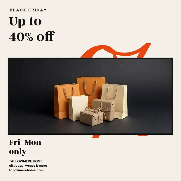 Tallowmere Home Black Friday gift bag sale template