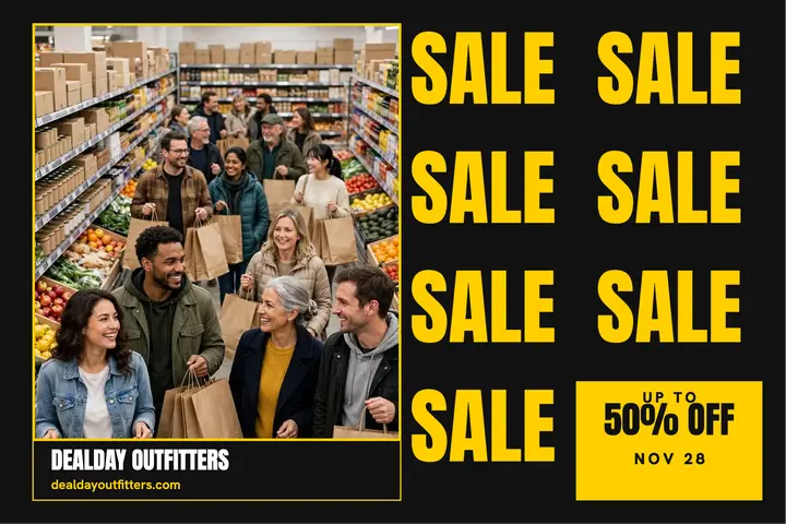 Dealday Outfitters Black Friday sale grid card template
