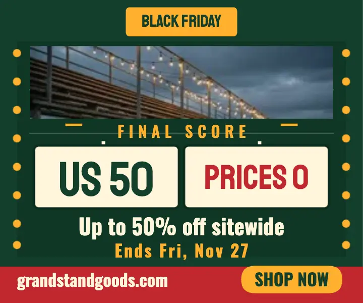 Grandstand Goods Black Friday scoreboard ad template