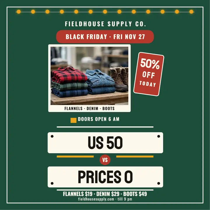 Fieldhouse Black Friday scoreboard post template