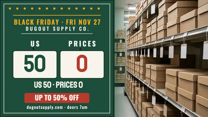 Dugout Supply Black Friday scoreboard thumbnail template