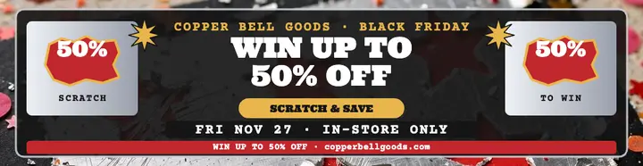 Copper Bell Black Friday scratch billboard template