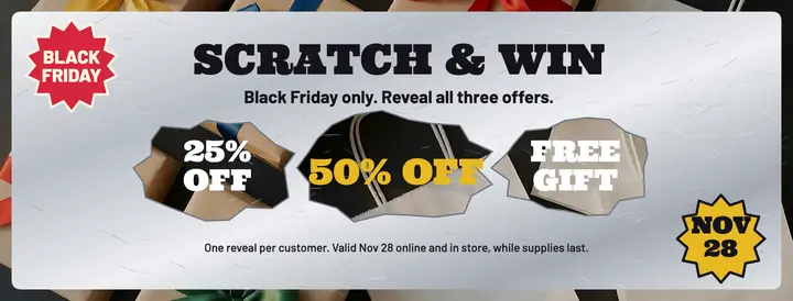 Black Friday scratch-off cover: black friday scratch and win cover template