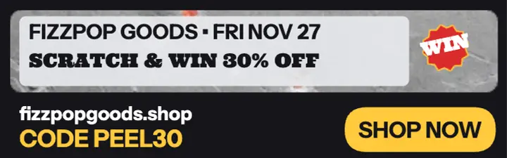 Fizzpop Goods Black Friday scratch banner template