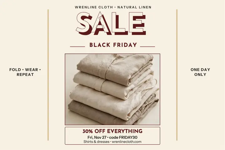 Wrenline Cloth Black Friday shadow sale card template
