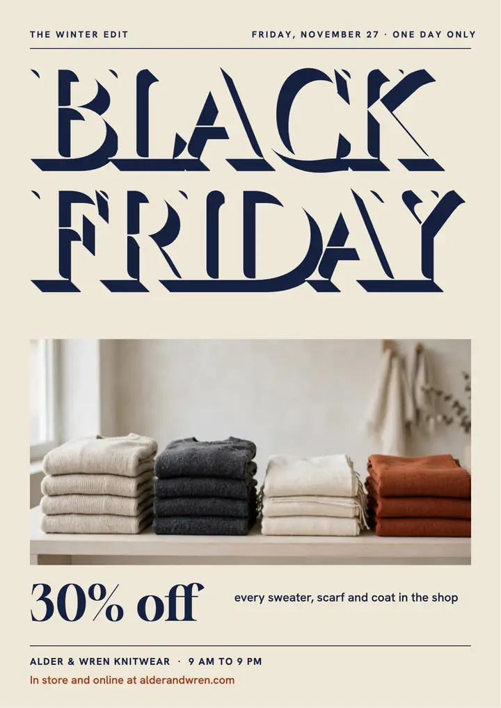 Alder and Wren black friday flyer template