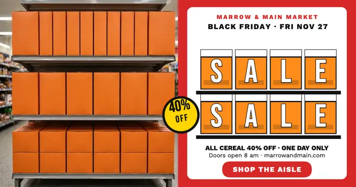 Marrow and Main Black Friday shelf sale template
