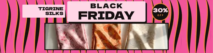 Tigrine Silks Black Friday scarf shop banner: black friday etsy banner template
