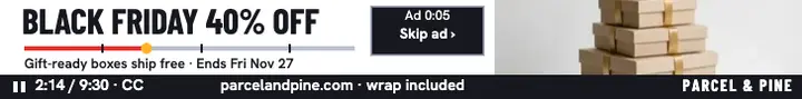 Parcel and Pine Black Friday skip ad: black friday ad template