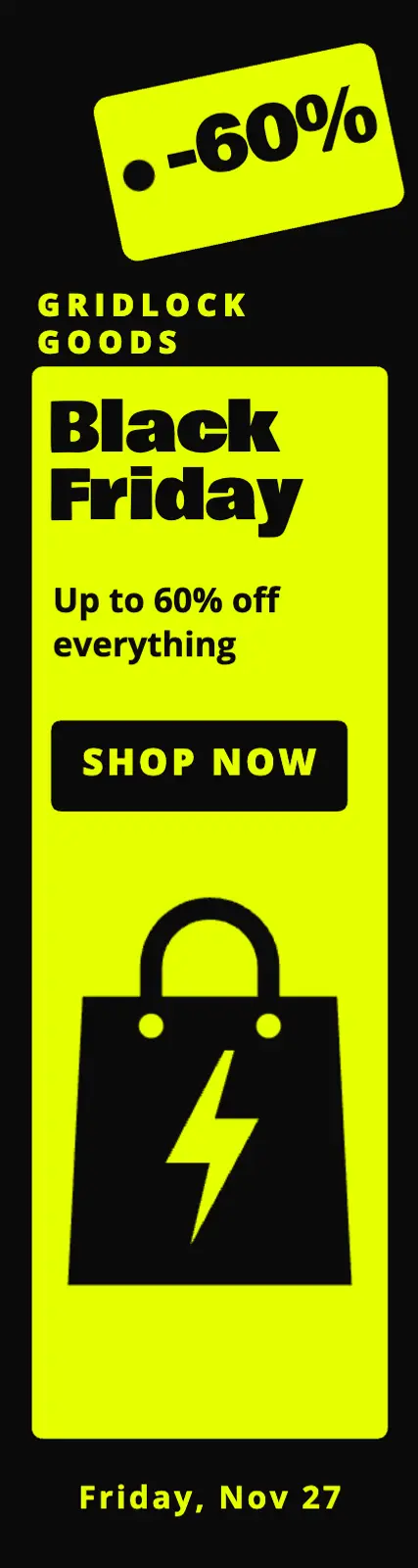 Black Friday neon skyscraper ad template