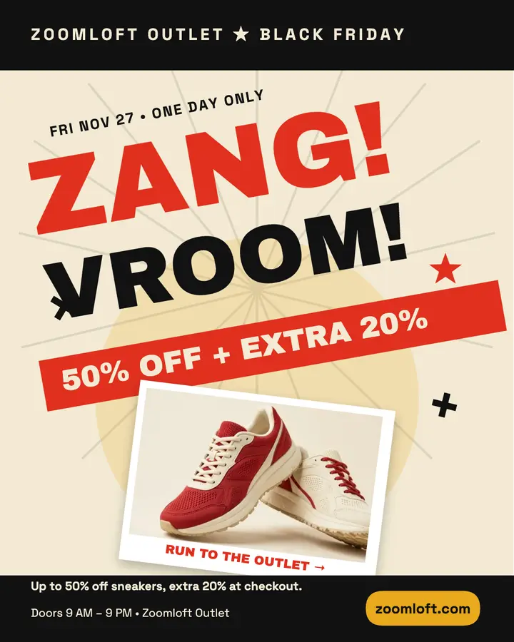 Zoomloft Black Friday sneaker burst template