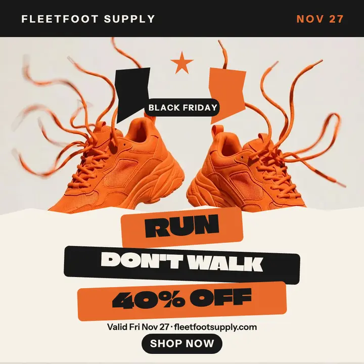 Fleetfoot Black Friday sneaker burst template