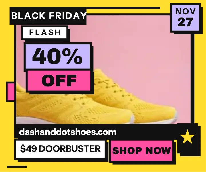 Dash and Dot Black Friday sneaker flash ad template