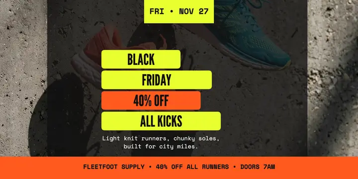 Fleetfoot Black Friday sneaker tape post template
