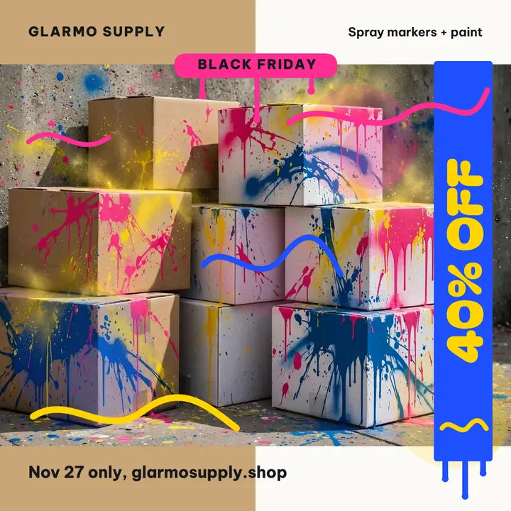 Glarmo Supply Black Friday spray paint sale post template