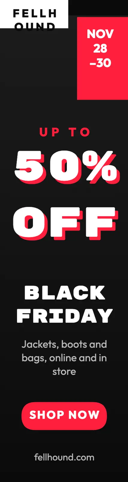 Black Friday 50% off skyscraper template
