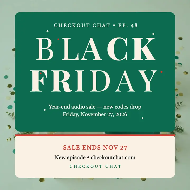 Checkout Chat Black Friday stretch cover: black friday podcast cover template