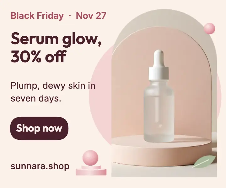Sunnara serum Black Friday ad template