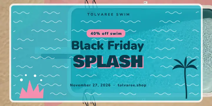 Tolvaree Swim Black Friday splash sale post template