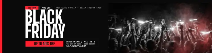 Vaultline Supply Black Friday techno banner template