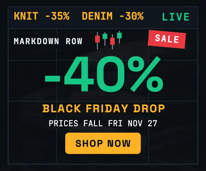 Markdown Row Black Friday ticker sale ad: black friday sale ad template