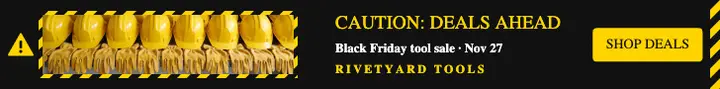 Rivetyard Tools Black Friday leaderboard, hazard stripe template