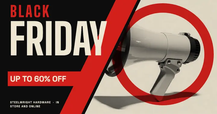 Black Friday tools sale post, constructivist template