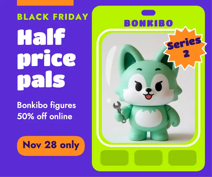 Black Friday toy shop banner, blister pack template