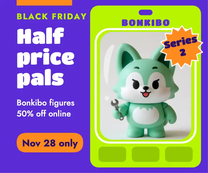 Black Friday toy shop banner, blister pack template