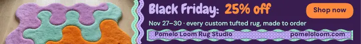 Pomelo Loom Black Friday tufted rug leaderboard template