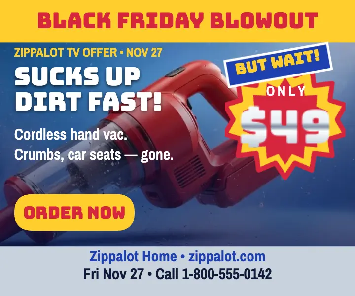 Zippalot Black Friday vacuum burst ad template