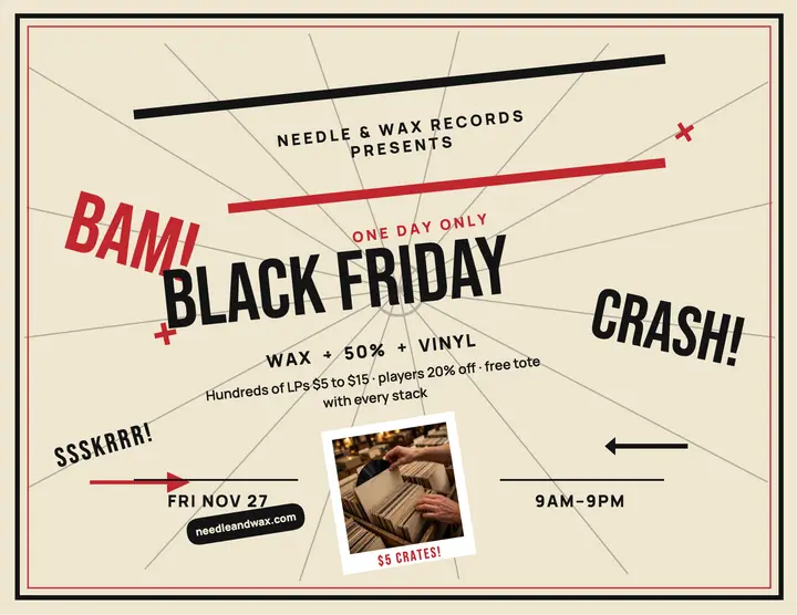 Needle and Wax Black Friday burst flyer template