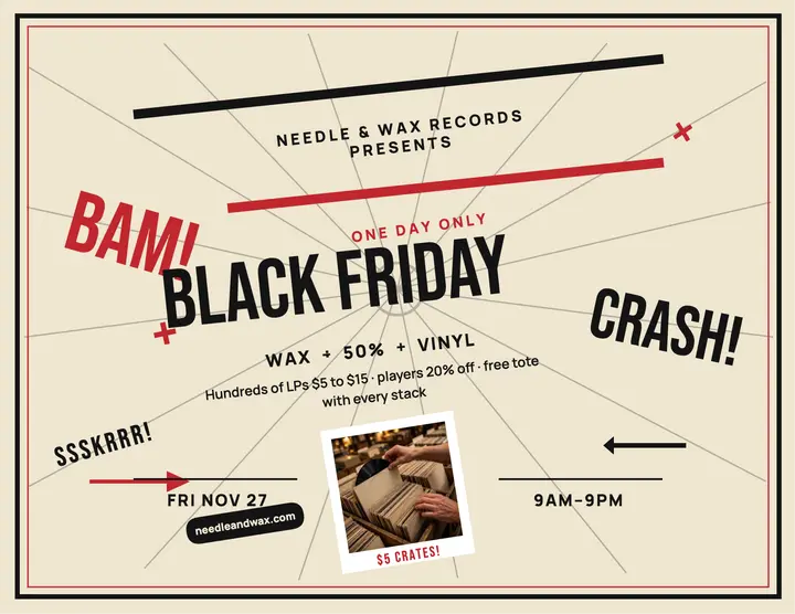 Needle and Wax Black Friday burst flyer template