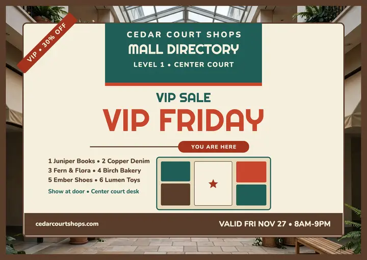 Cedar Court Black Friday VIP certificate template
