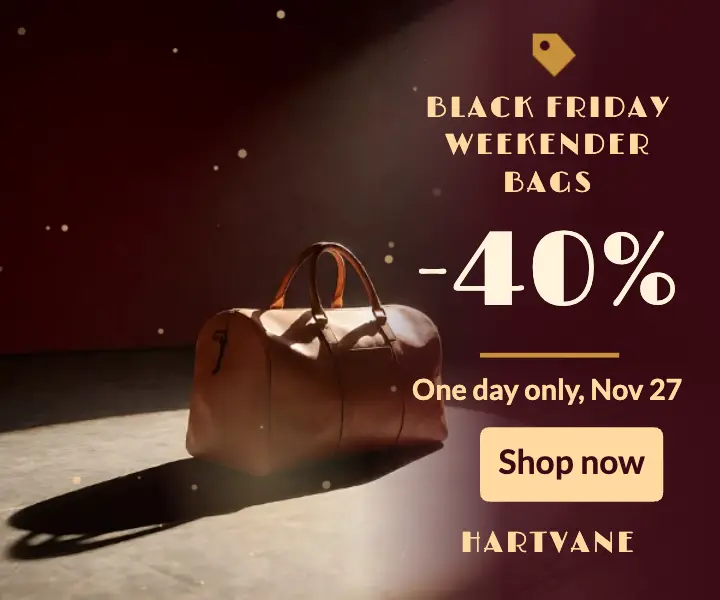 Hartvane Black Friday weekender bag ad template