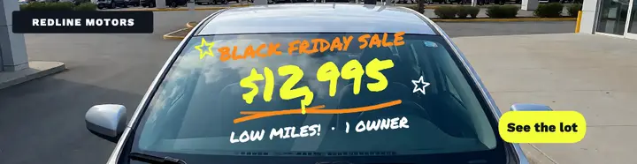 Redline Motors Black Friday windshield sale billboard template