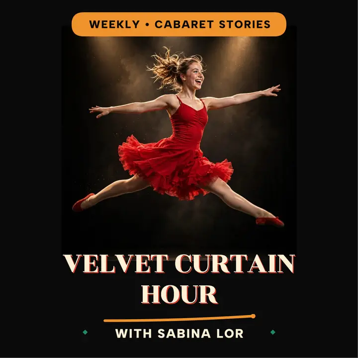 Velvet Curtain Hour cabaret podcast cover template