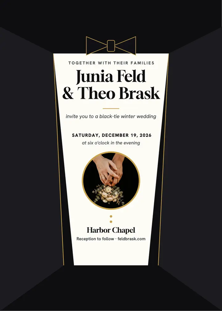 Junia and Theo black-tie winter invitation template
