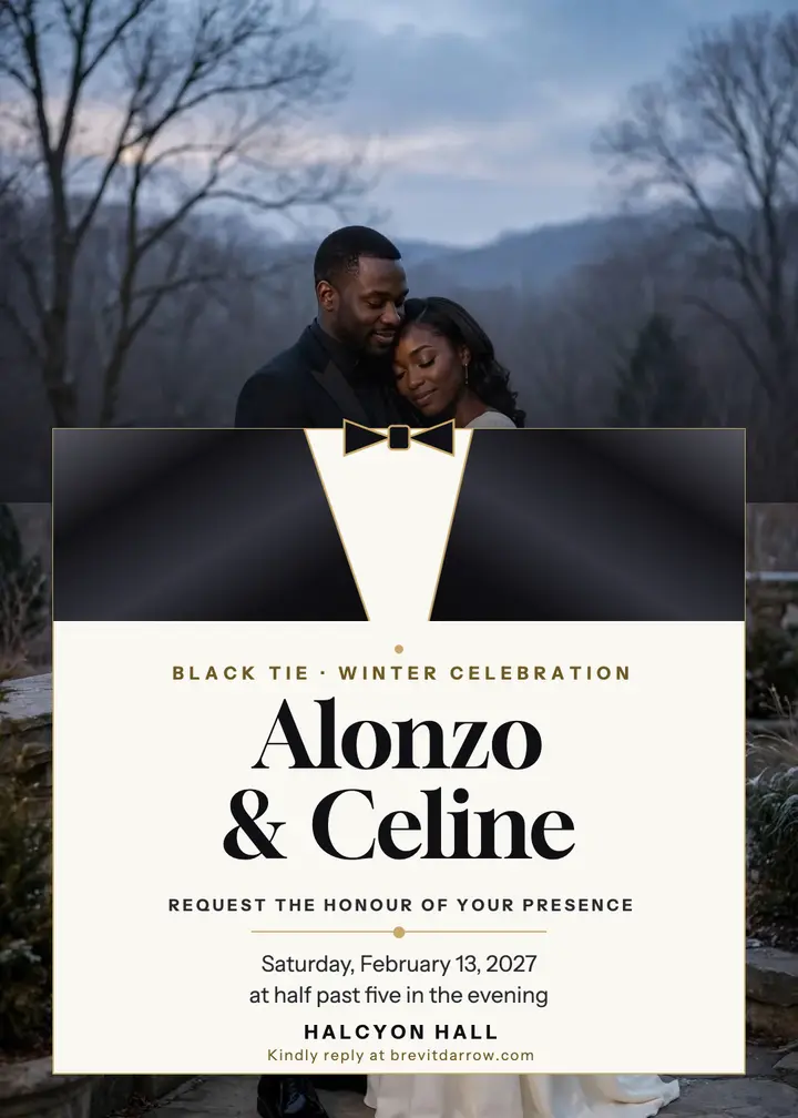 Brevitt Darrow black tie invitation template