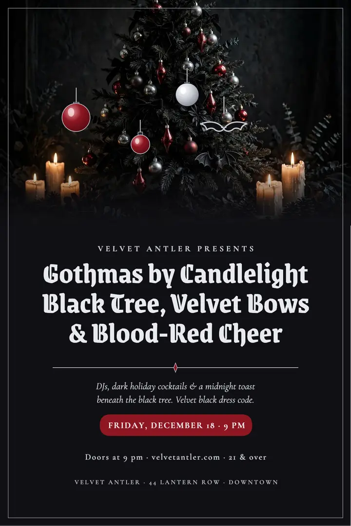 Velvet Antler Gothmas party poster template