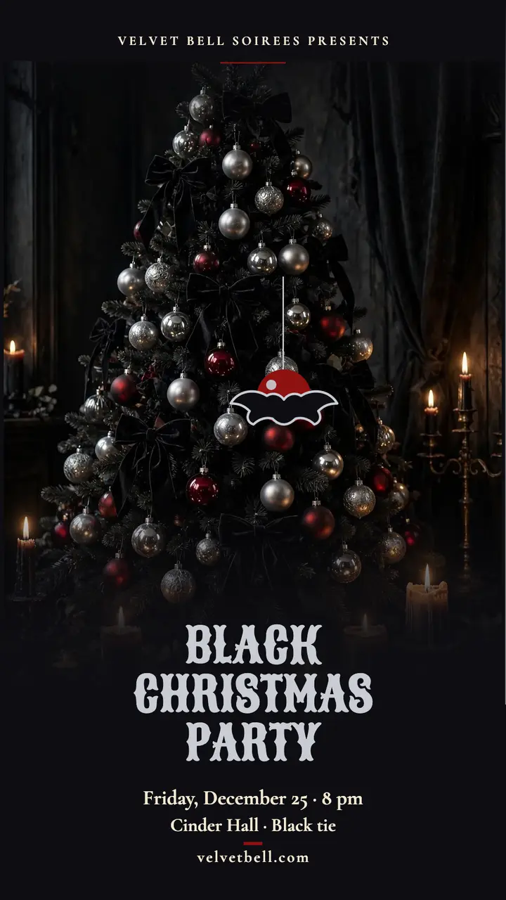 Velvet Bell black Christmas party story template