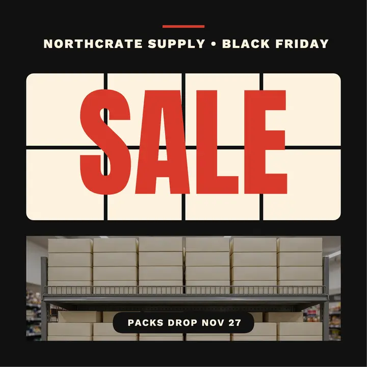 Northcrate Supply Black Friday shelf drop cover template