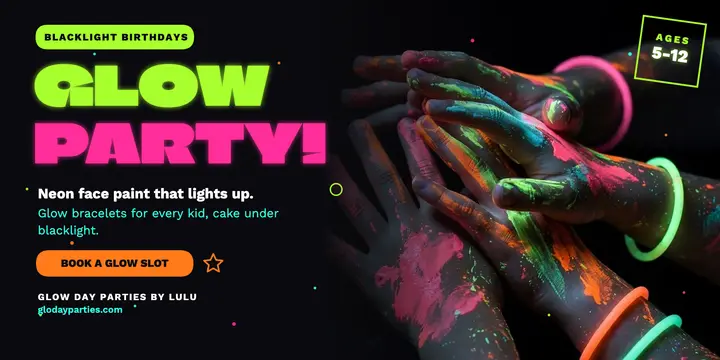 Glow Day blacklight birthday x-post template