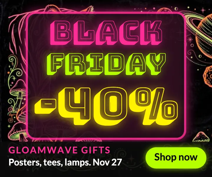 Gloamwave blacklight Black Friday ad template