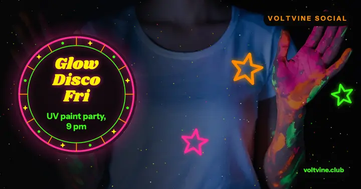 Glow disco UV paint party blacklight post template