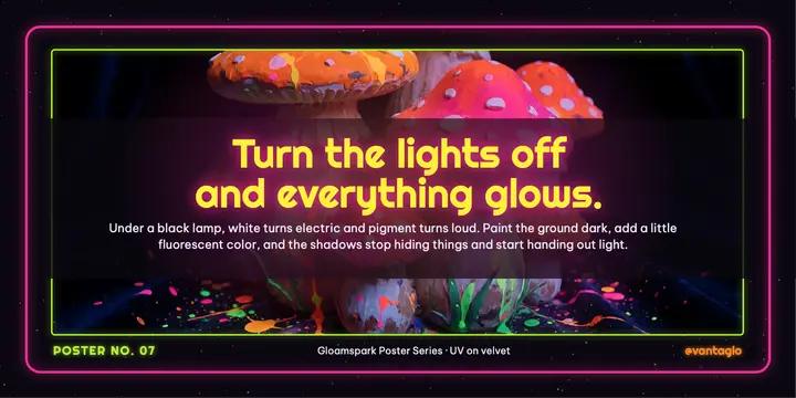Blacklight glow quote post template